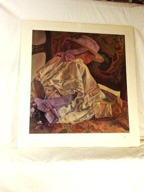 VINTAGE 1992 PRINT BY ARTIST BONNIE MCKEE TORTORA "DOLL WITH PURPLE SASH" 71/450